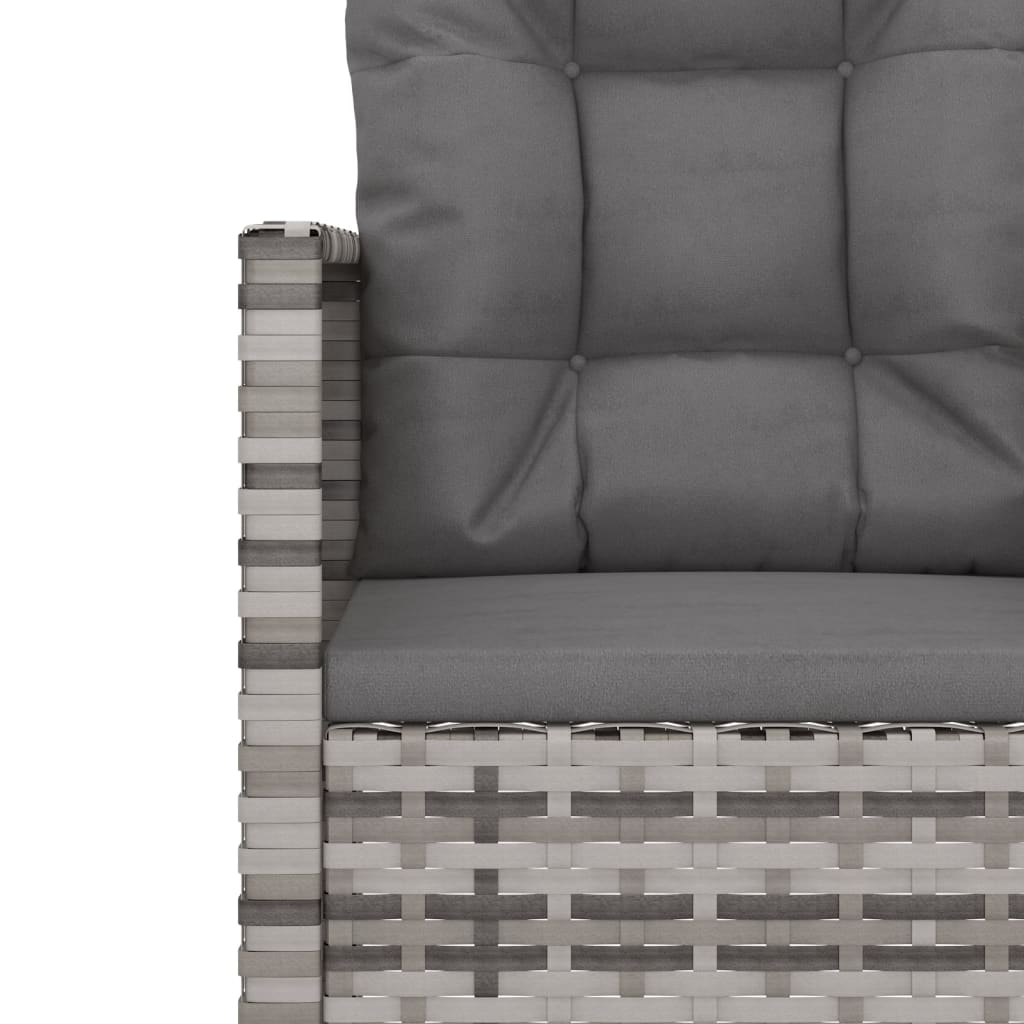 vidaXL Patio Bench with Cushions Gray 41.3" Poly Rattan-5