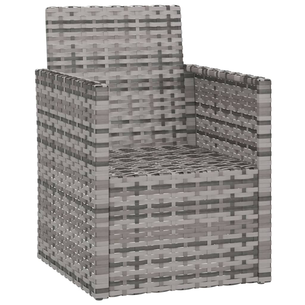 vidaXL Patio Armchair with Cushion Gray Poly Rattan-1