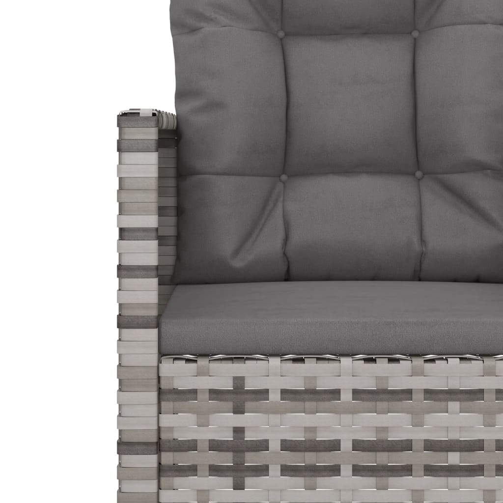 vidaXL Patio Armchair with Cushions Gray Poly Rattan-5