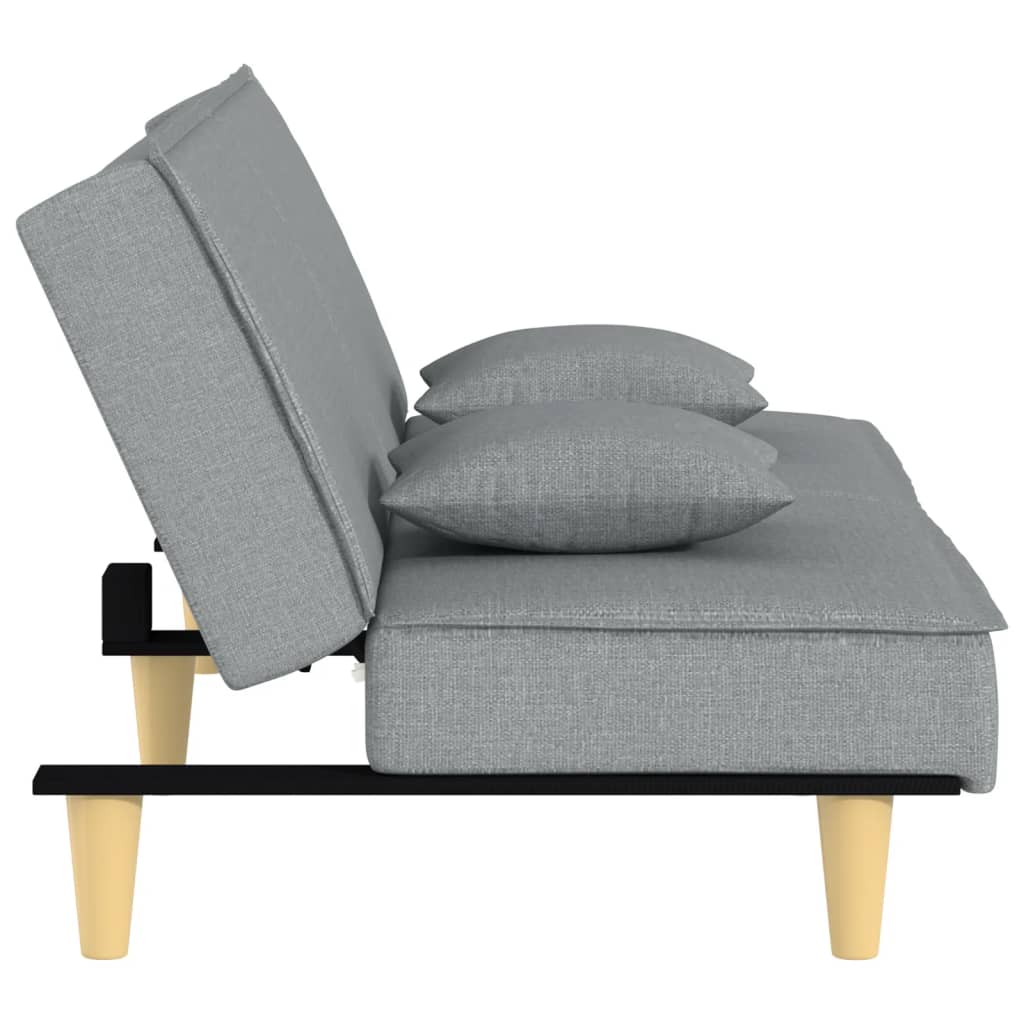 vidaXL Sofa Bed Modern Loveseat Sleeper Sofa Guest Bed with Pillows Fabric-8