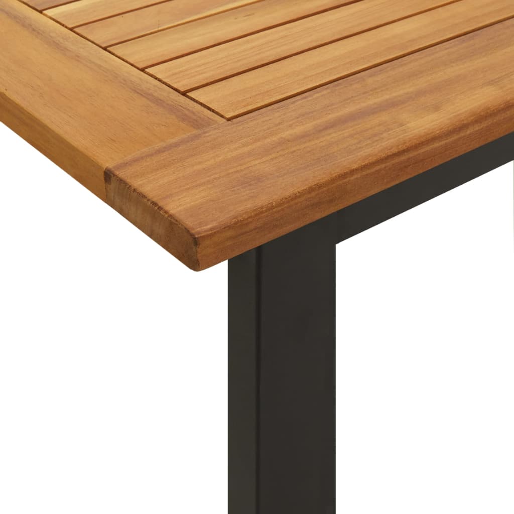 vidaXL Patio Table Dining Table with U-shaped Legs for Porch Solid Wood Acacia-26