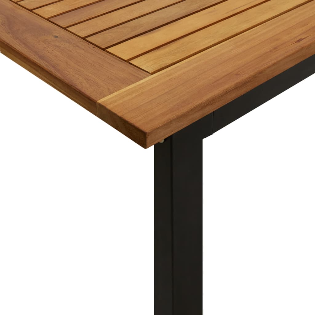 vidaXL Patio Table Dining Table with U-shaped Legs for Porch Solid Wood Acacia-17