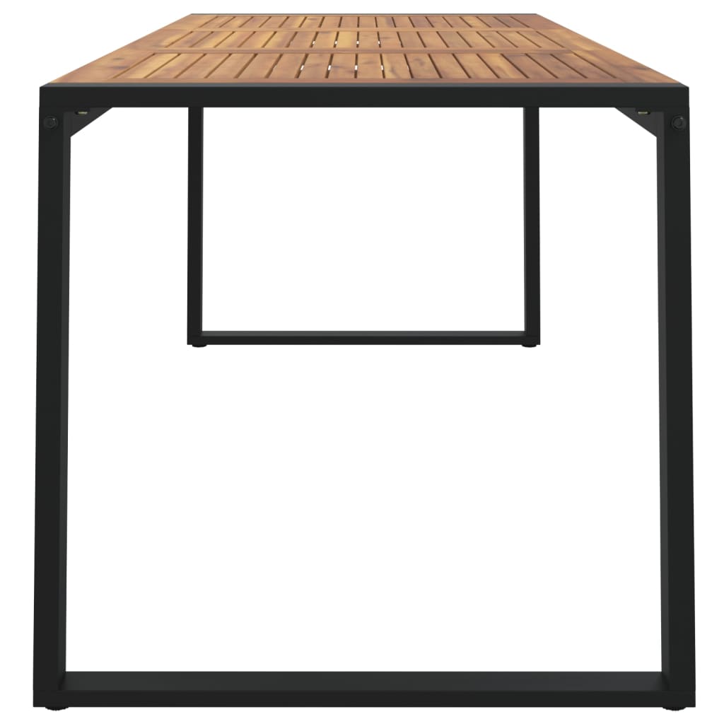vidaXL Patio Table with U-shaped Legs 55.1"x31.5"x29.5" Solid Wood Acacia-10