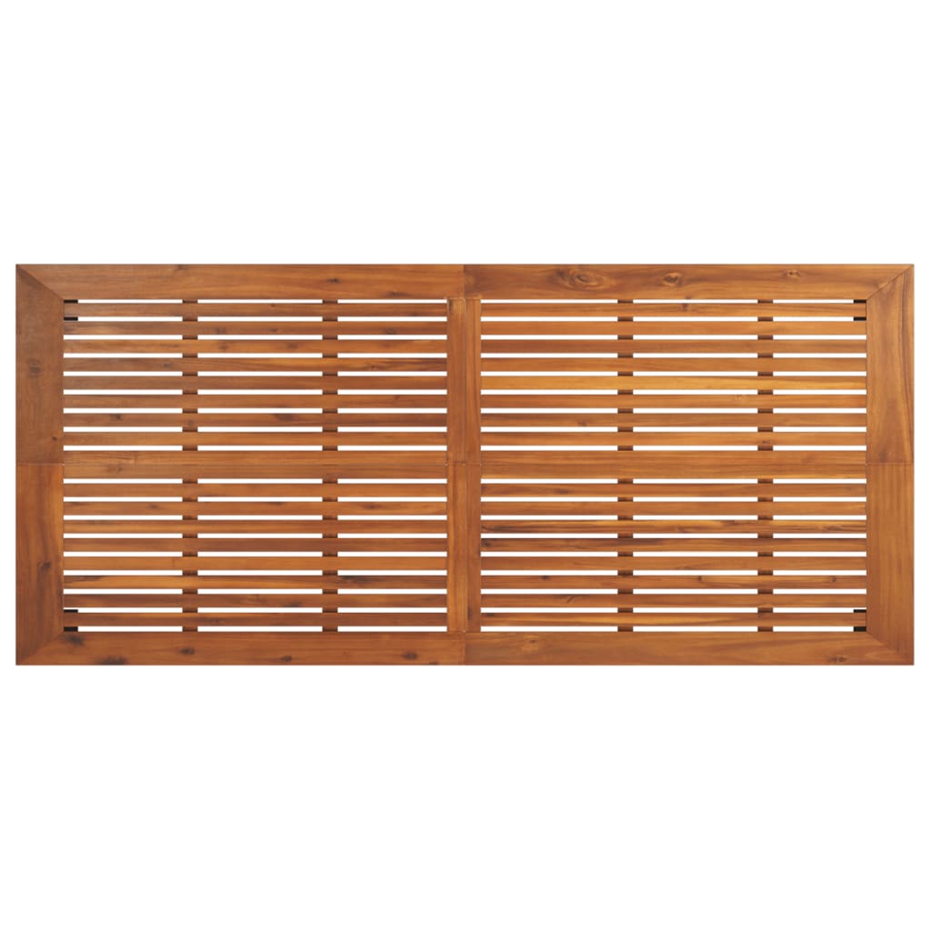 vidaXL Patio Table Patio Furniture Table with Metal Frame Solid Wood Acacia-8