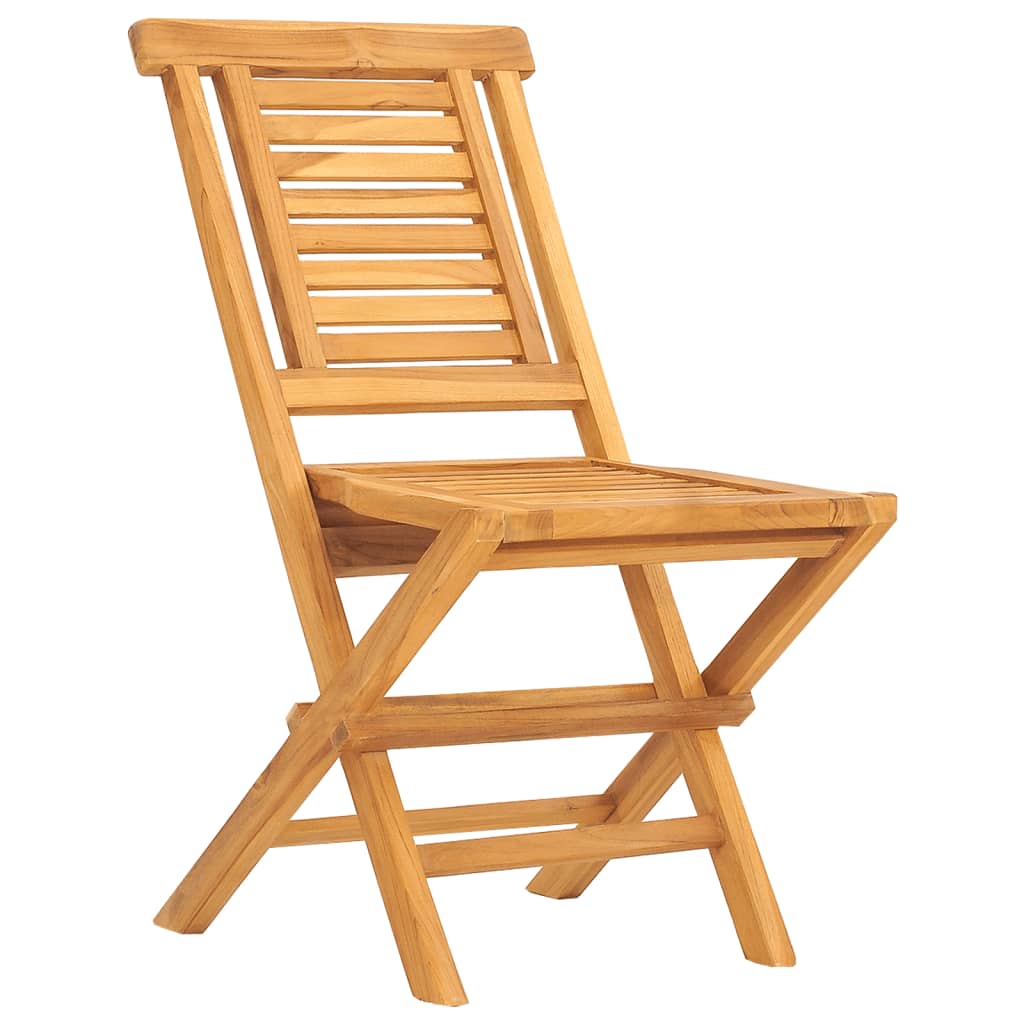 vidaXL Folding Patio Chairs 2 pcs 18.5"x24.8"x35.4" Solid Wood Teak-1
