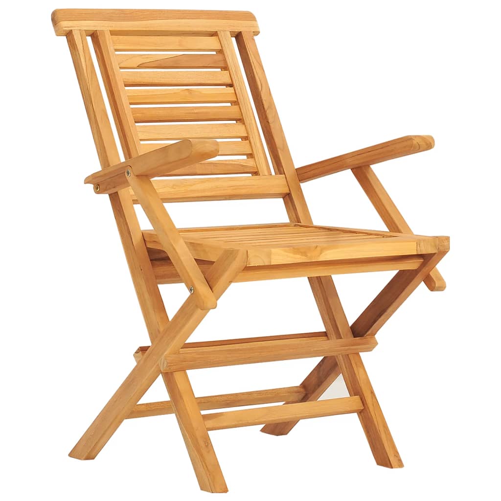 vidaXL Folding Patio Chairs 2 pcs 22"x24.8"x35.4" Solid Wood Teak-1