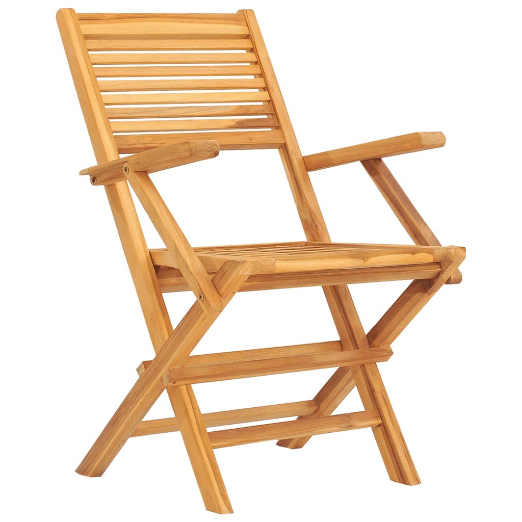 vidaXL Folding Patio Chairs 2 pcs 21.7"x24.4"x35.4" Solid Wood Teak-1