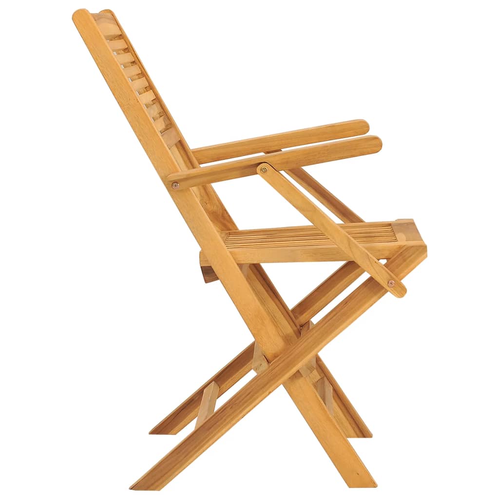 vidaXL Folding Patio Chairs 2 pcs 21.7"x24.4"x35.4" Solid Wood Teak-3