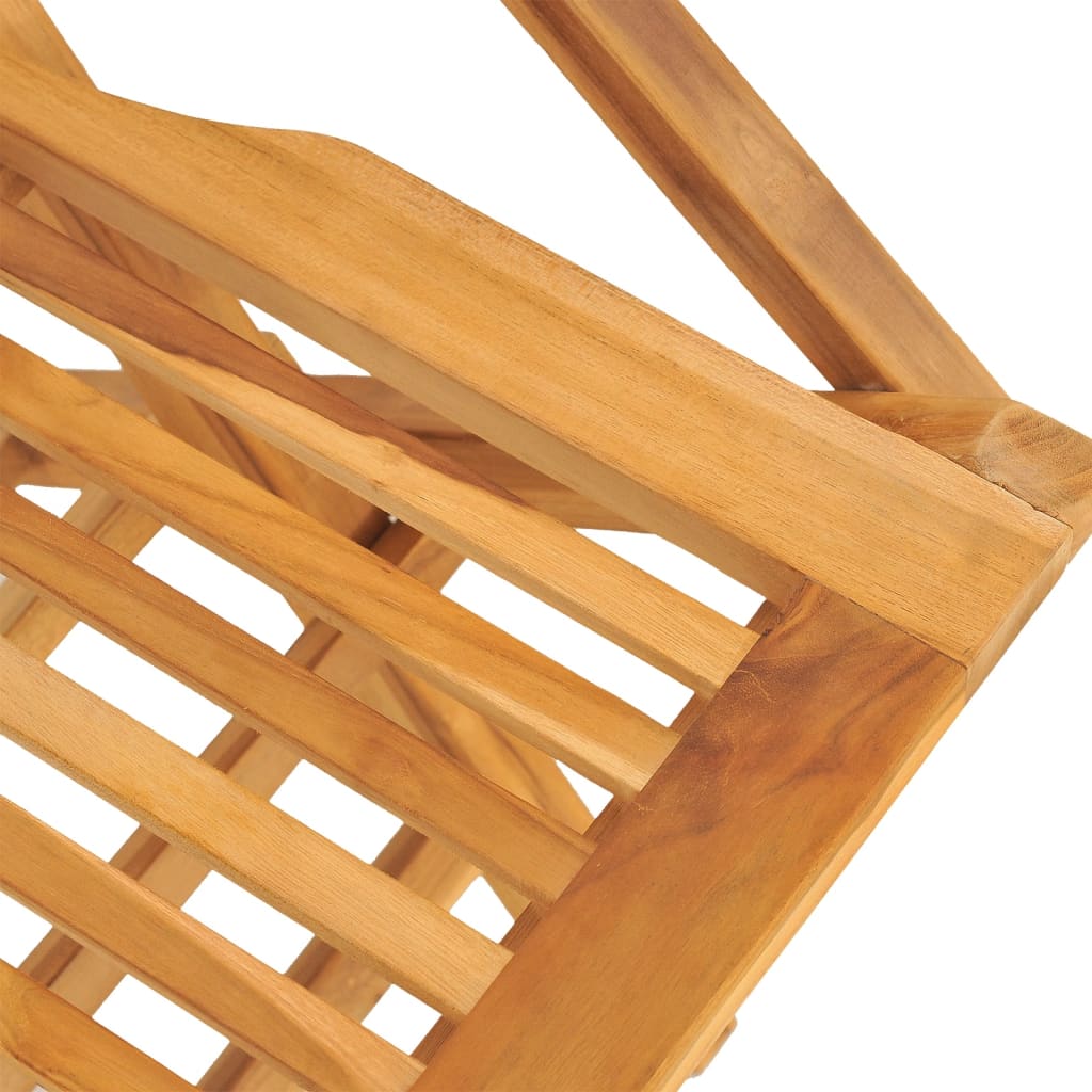 vidaXL Folding Patio Chairs 2 pcs 21.7"x24.4"x35.4" Solid Wood Teak-5