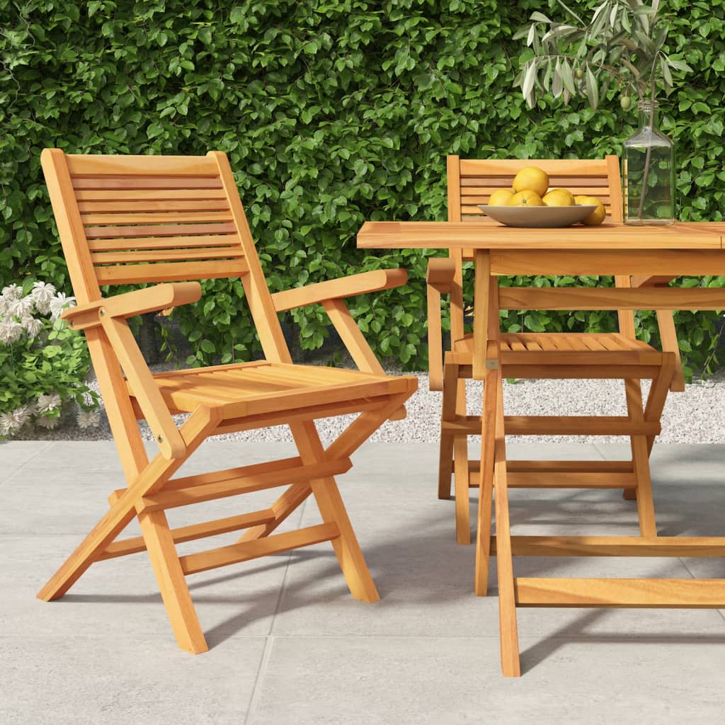 vidaXL Folding Patio Chairs 2 pcs 21.7"x24.4"x35.4" Solid Wood Teak-0