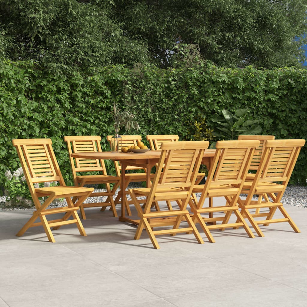 vidaXL Folding Patio Chairs 8 pcs 18.5"x24.8"x35.4" Solid Wood Teak-0