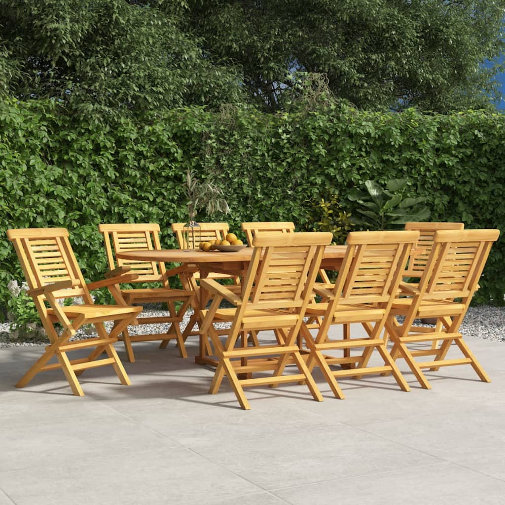 vidaXL Folding Patio Chairs 8 pcs 22"x24.8"x35.4" Solid Wood Teak-0
