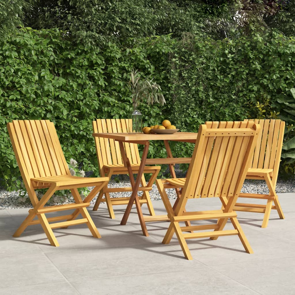 vidaXL Folding Patio Chairs 4 pcs 18.5"x18.5"x35" Solid Wood Teak-0
