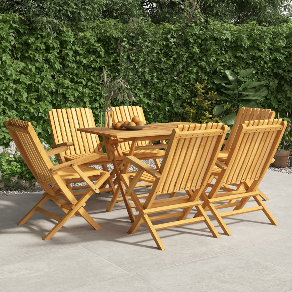 vidaXL Folding Patio Chairs 6 pcs 24"x26.4"x35.4" Solid Wood Teak-0