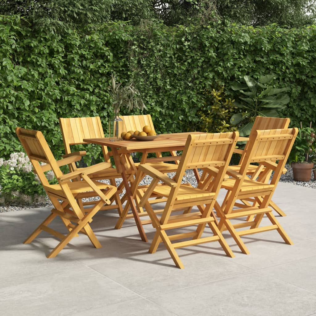 vidaXL Folding Patio Chairs 6 pcs 21.7"x24"x35.4" Solid Wood Teak-0