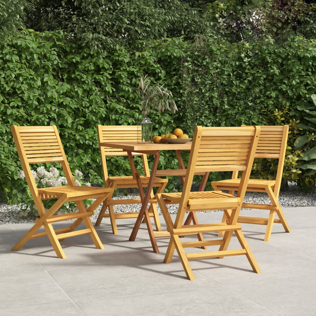 vidaXL Folding Patio Chairs 4 pcs 18.5"x24.4"x35.4" Solid Wood Teak-0