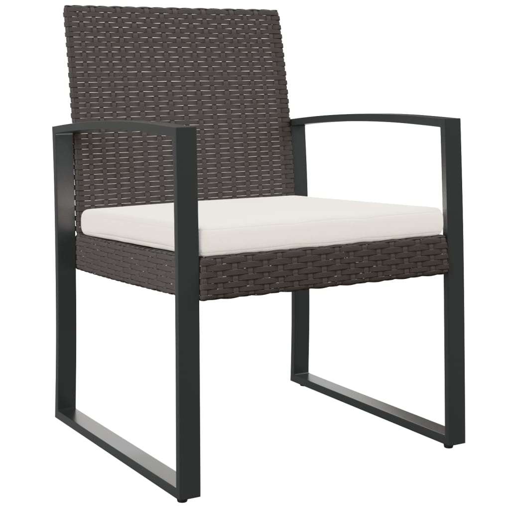 vidaXL Patio Chair 2 Pcs Patio Furniture Dining Chair for Porch PP Rattan-4