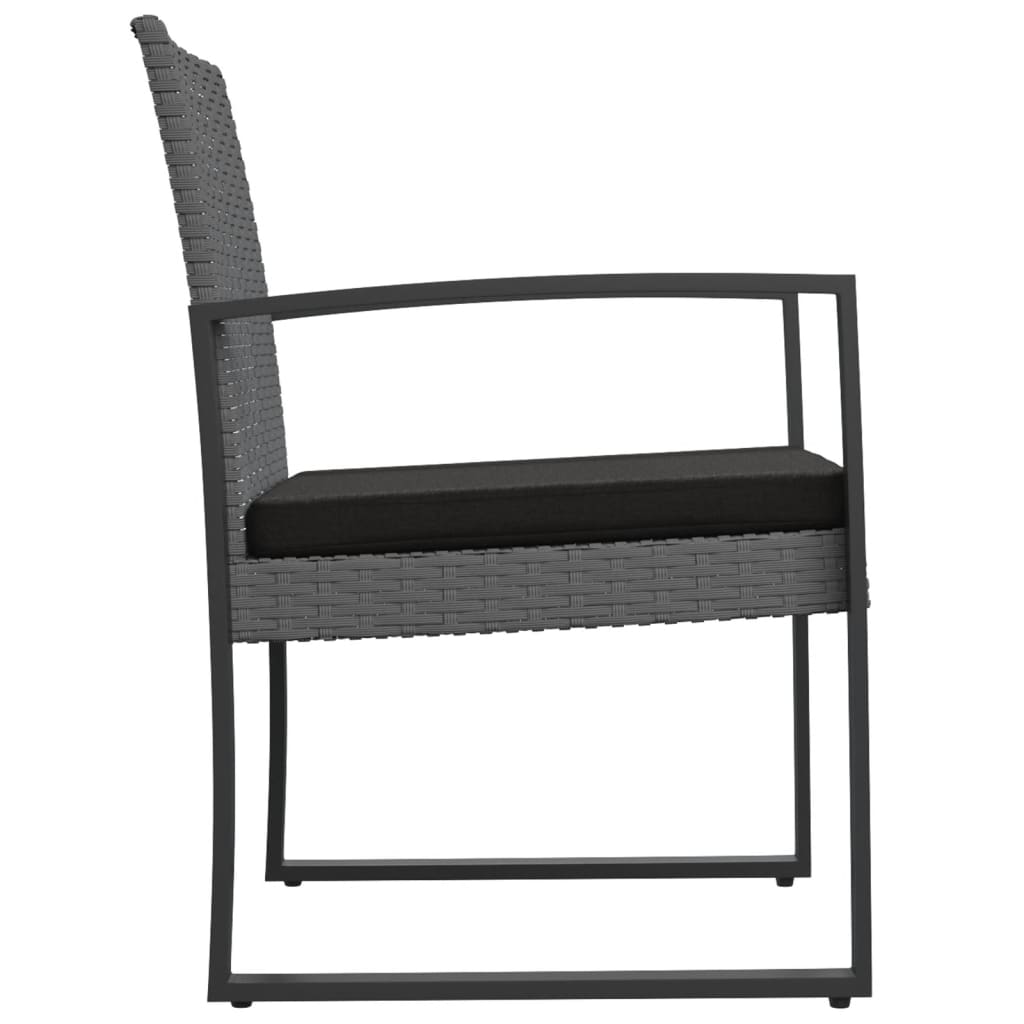 vidaXL Patio Chair 2 Pcs Patio Furniture Dining Chair for Porch PP Rattan-22