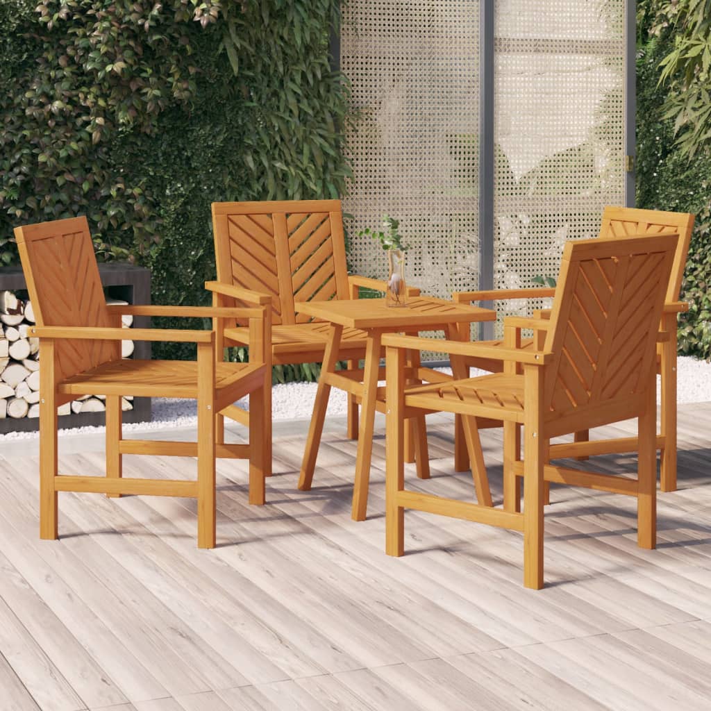 vidaXL Patio Chair Outdoor Patio Furniture Dining Chair Solid Wood Acacia-22