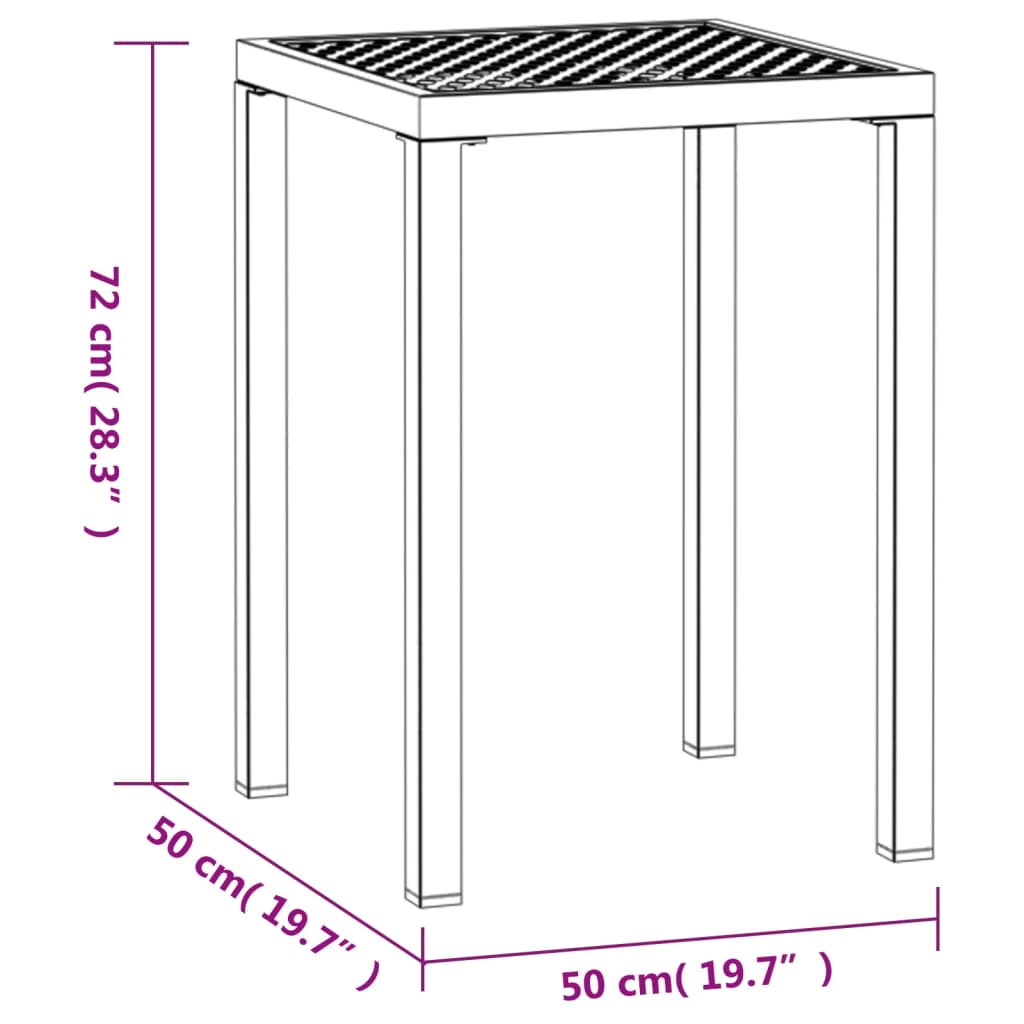 vidaXL Patio Table Patio Furniture Dining Table for Garden Anthracite Steel-9