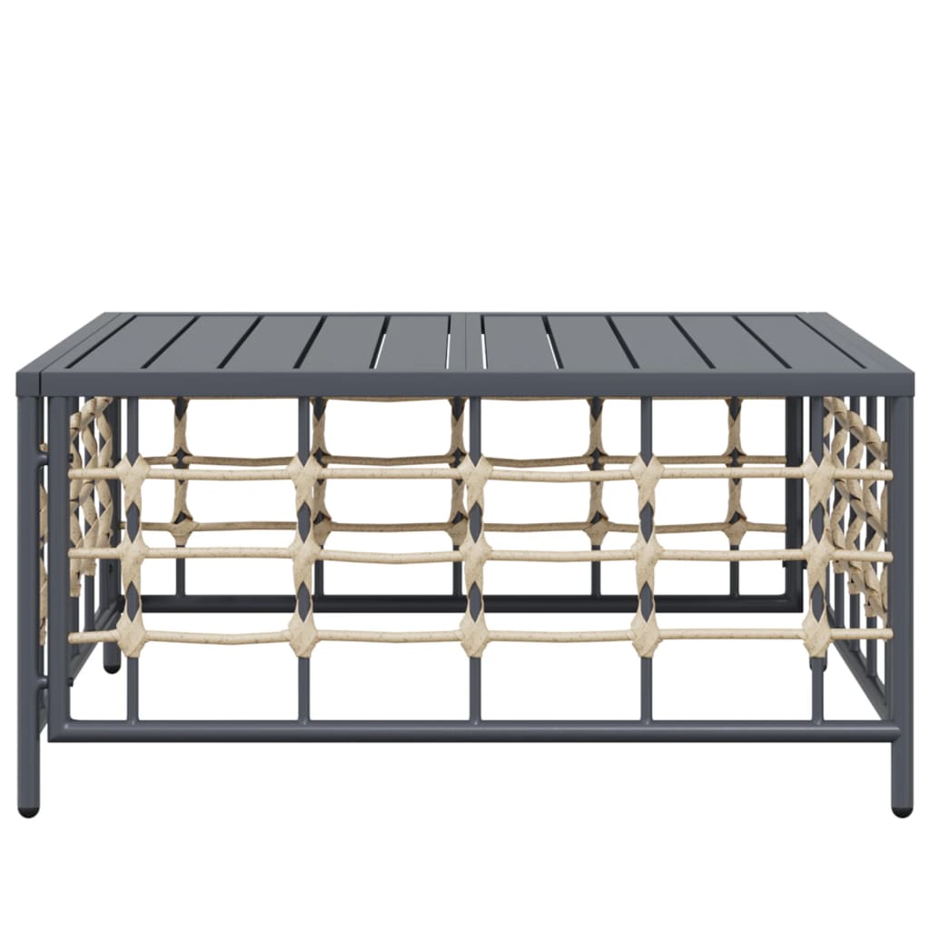 vidaXL Patio Table Anthracite 27.6"x27.6"x13.4" Poly Rattan-1