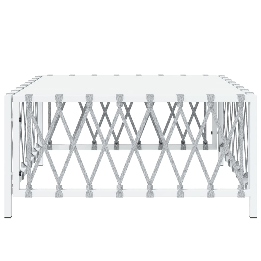 vidaXL Patio Table White 27.6"x27.6"x13.4" Woven Fabric-1