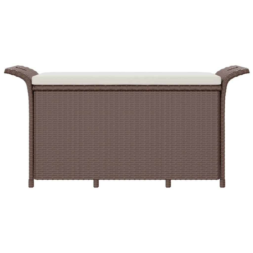 vidaXL Outdoor Storage Bench Patio Rattan Storage Box with Cushion Poly Rattan-3