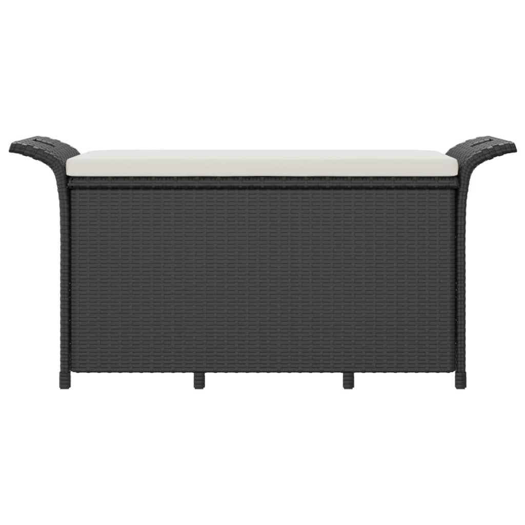 vidaXL Outdoor Storage Bench Patio Rattan Storage Box with Cushion Poly Rattan-15