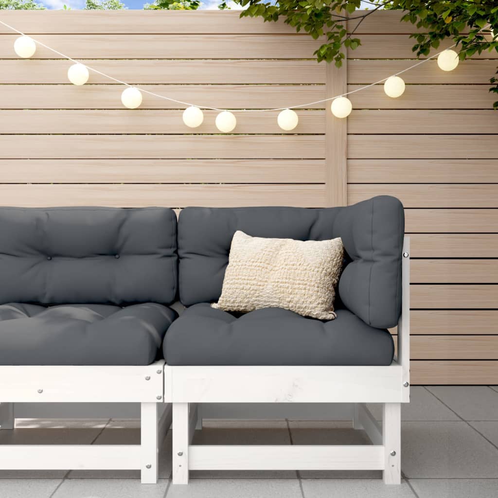 vidaXL Corner Sofa with Cushions White Solid Wood Pine-0