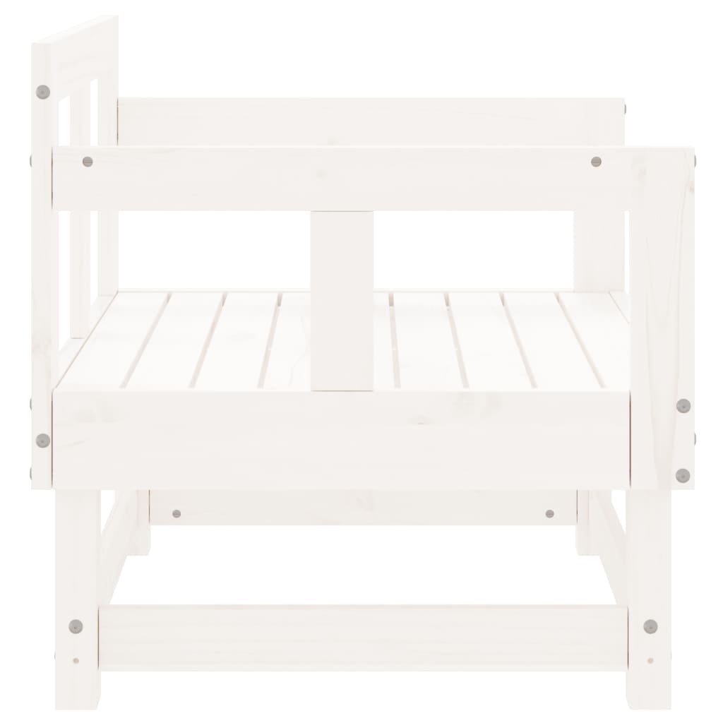 vidaXL Patio Chairs 2 pcs White Solid Wood Pine-3