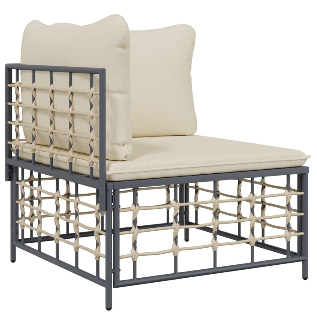 vidaXL Patio Furniture Set 10 Piece Sectional Sofa with Cushions Poly Rattan-12