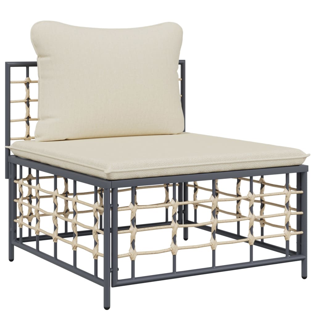 vidaXL Patio Furniture Set 10 Piece Sectional Sofa with Cushions Poly Rattan-14