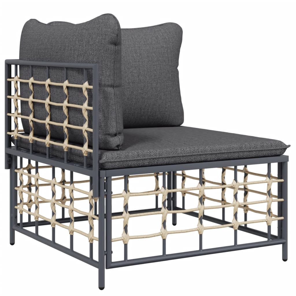vidaXL Patio Furniture Set 10 Piece Sectional Sofa with Cushions Poly Rattan-3