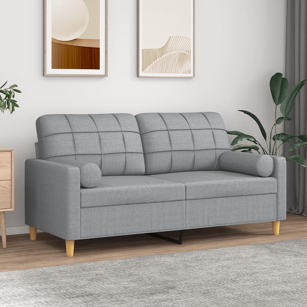 vidaXL Sofa Accent Loveseat Couch Sofa Modern Settee with Throw Pillows Fabric-6