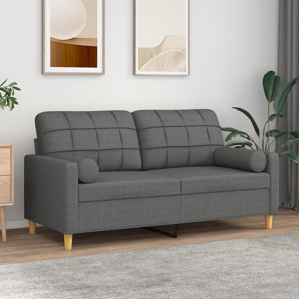 vidaXL Sofa Accent Loveseat Couch Sofa Modern Settee with Throw Pillows Fabric-17