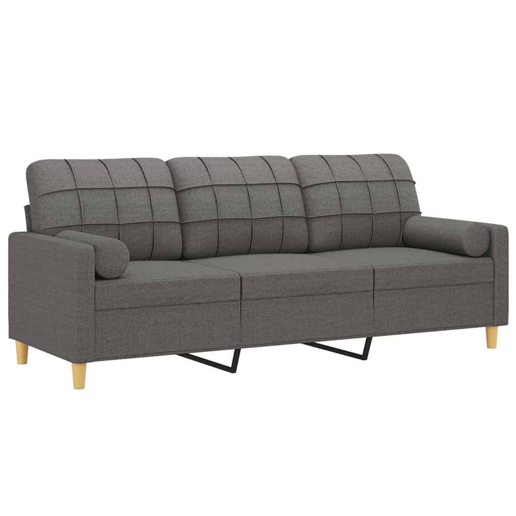vidaXL Sofa Accent Loveseat Couch Sofa Modern Settee with Throw Pillows Fabric-3