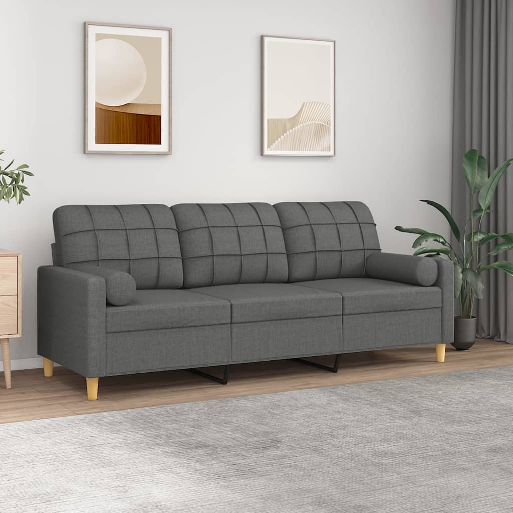 vidaXL Sofa Accent Loveseat Couch Sofa Modern Settee with Throw Pillows Fabric-7