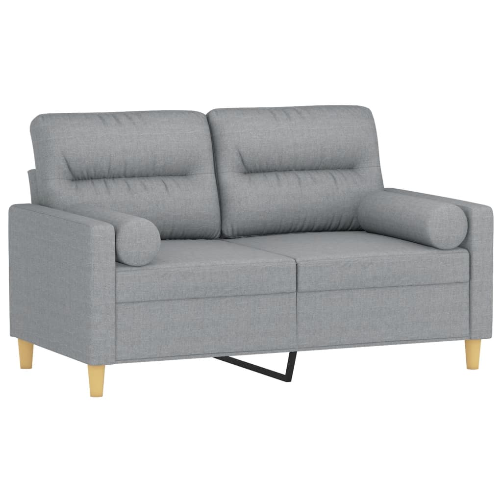 vidaXL Sofa Accent Upholstered 3-Seater Sofa Couch with Throw Pillows Fabric-2