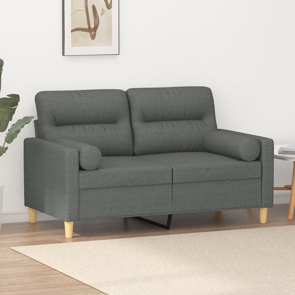 vidaXL Sofa Accent Upholstered 3-Seater Sofa Couch with Throw Pillows Fabric-4