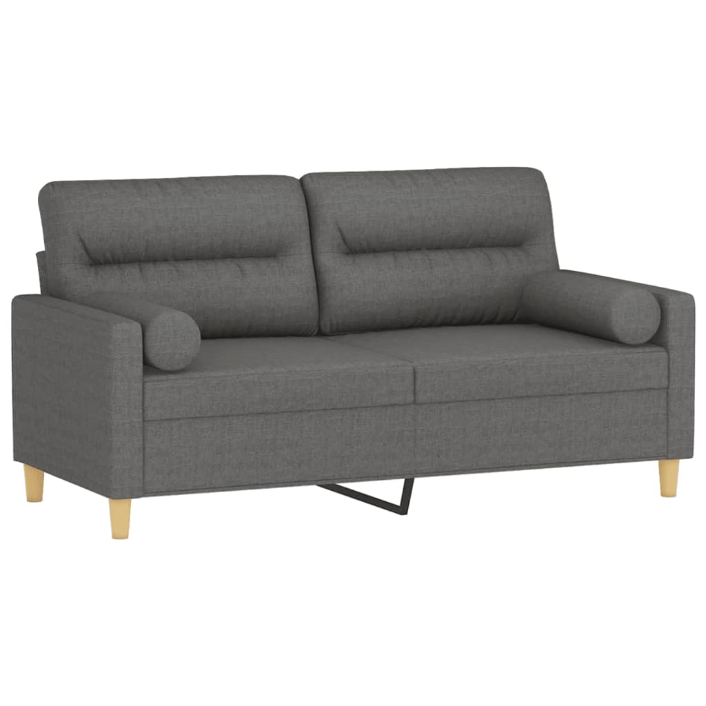 vidaXL Sofa Accent Upholstered 3-Seater Sofa Couch with Throw Pillows Fabric-17