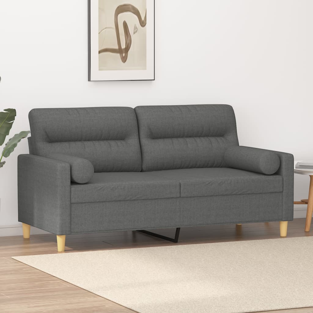 vidaXL Sofa Accent Upholstered 3-Seater Sofa Couch with Throw Pillows Fabric-20