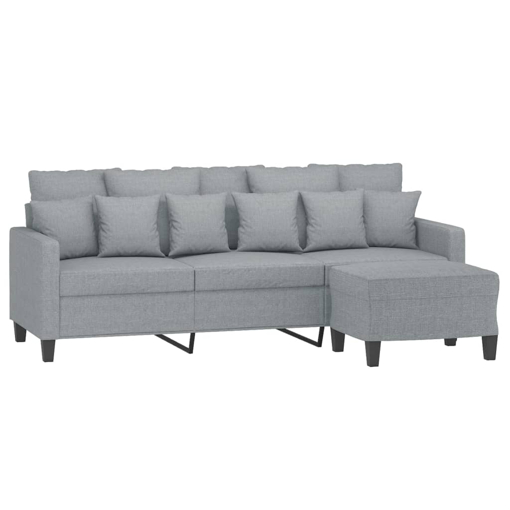 vidaXL Sofa 3-Seater Couch Sofa Armchair with Footstool for Living Room Fabric-2