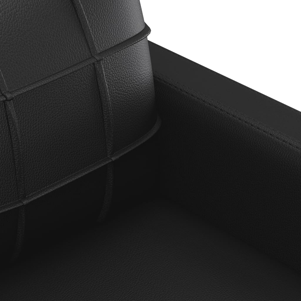vidaXL 3 Piece Sofa Set with Cushions Black Faux Leather-4