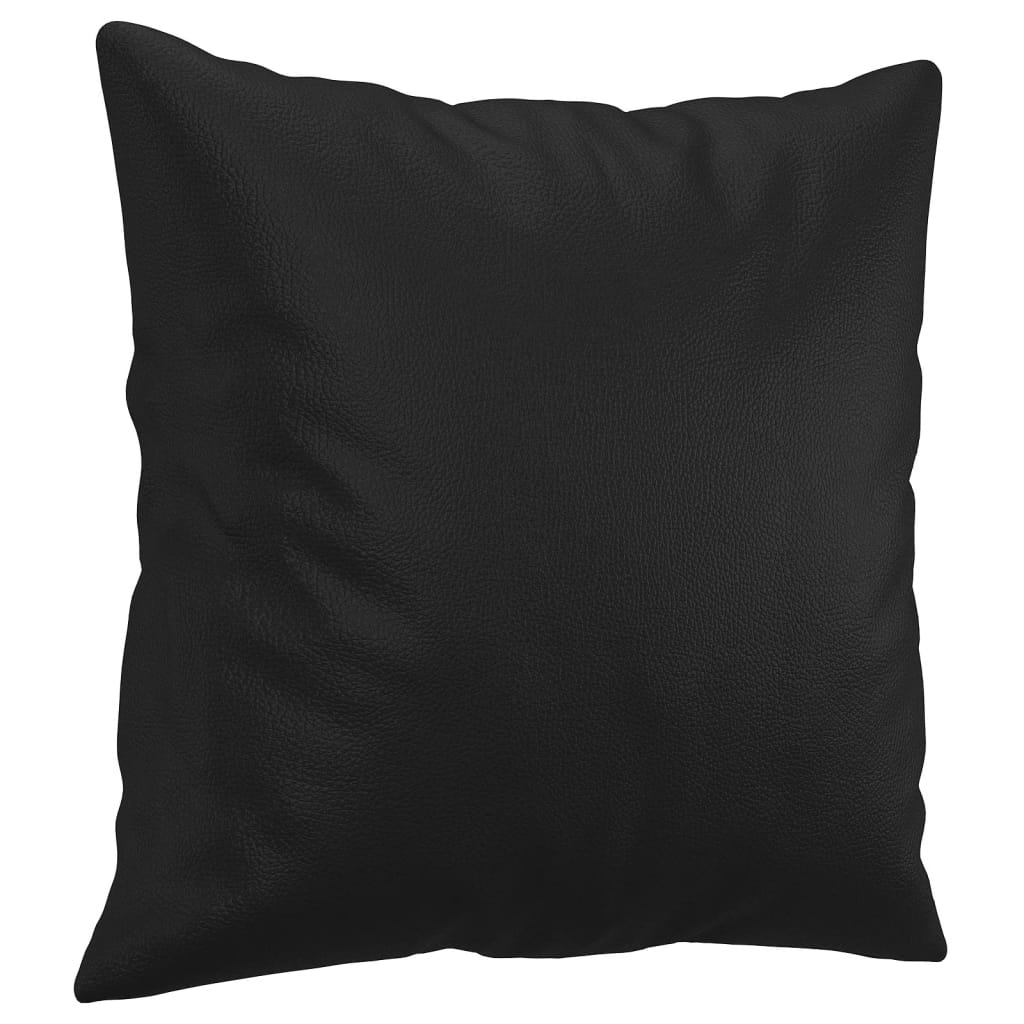 vidaXL 3 Piece Sofa Set with Pillows Black Faux Leather-5