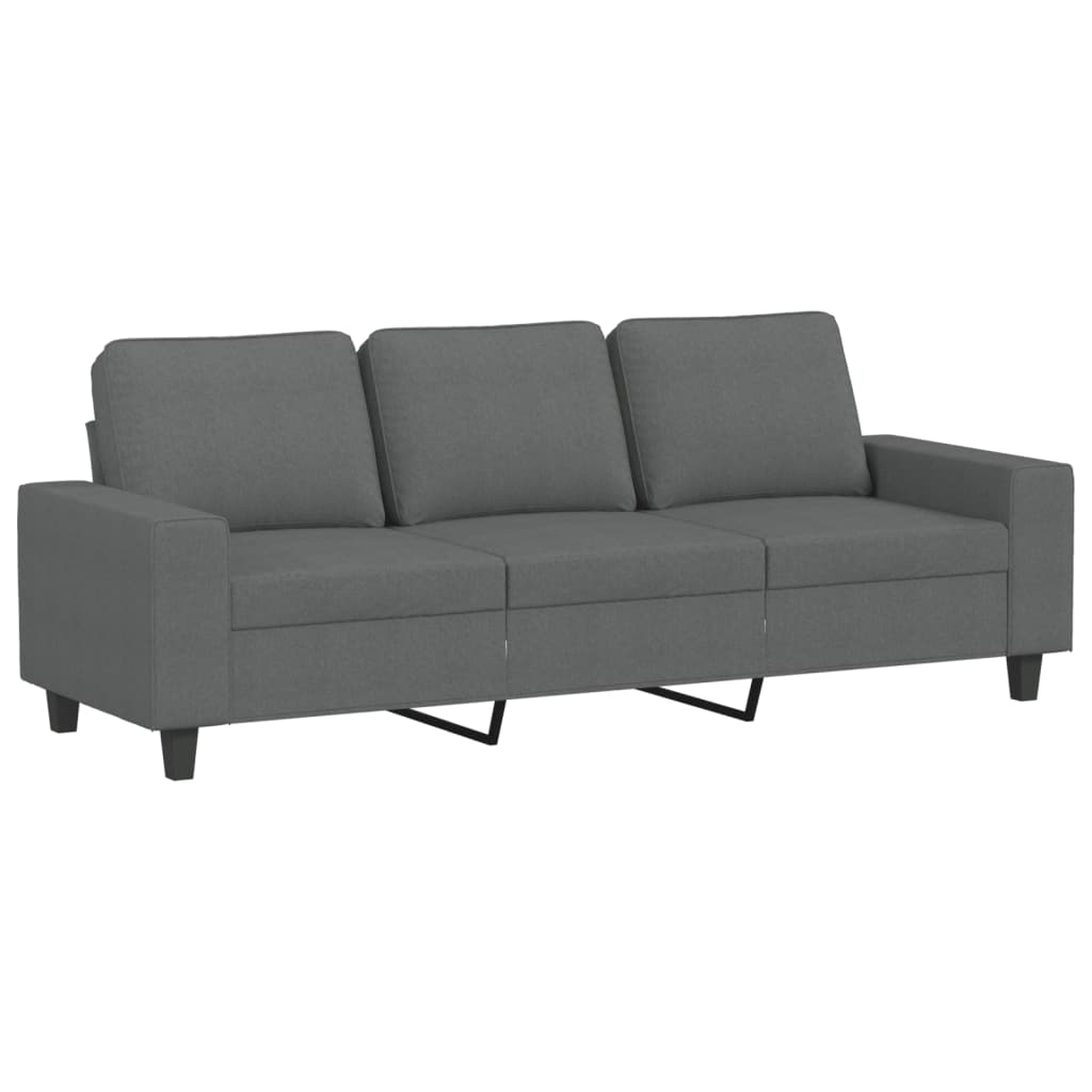 vidaXL 3 Piece Sofa Set Dark Gray Fabric-2