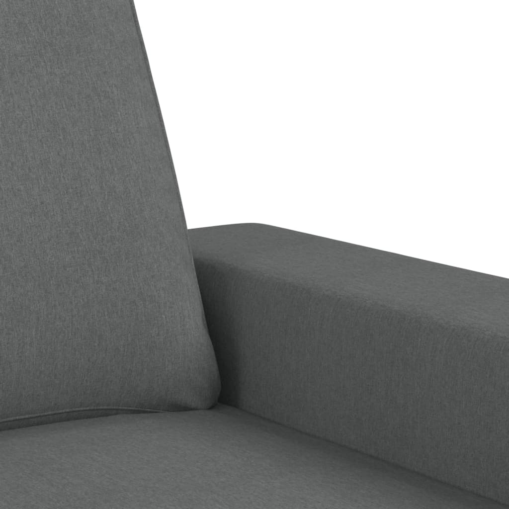 vidaXL 3 Piece Sofa Set Dark Gray Fabric-4