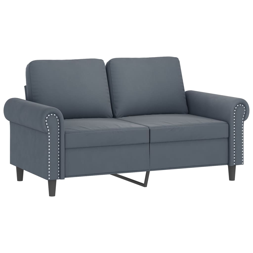 vidaXL 2 Piece Sofa Set with Pillows Dark Gray Velvet-1