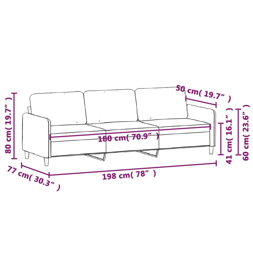 vidaXL Sofa Chair Upholstered Single Sofa Armchair for Living Room Fabric-8