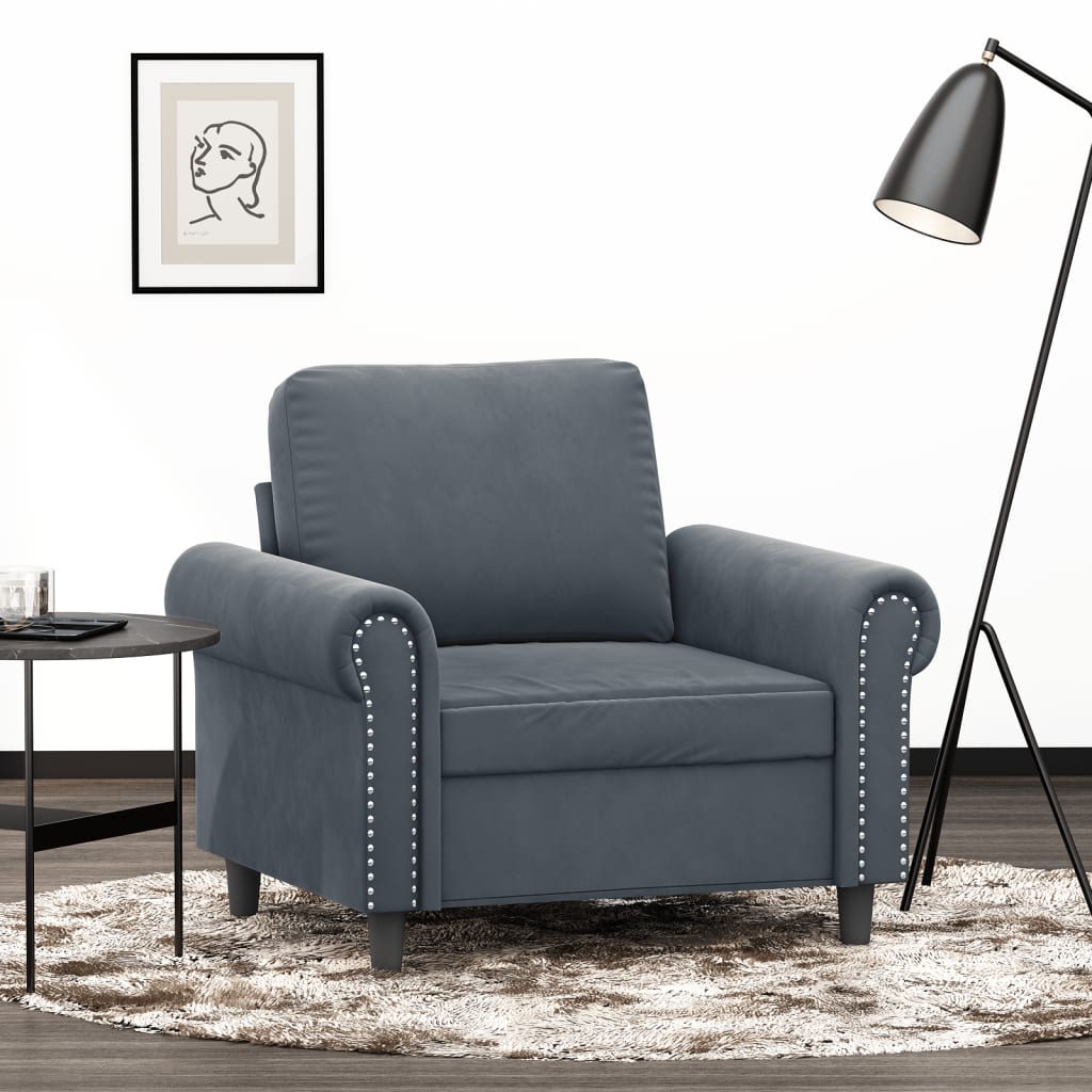 vidaXL Sofa Chair Accent Upholstered Club Armchair for Living Room Velvet-98