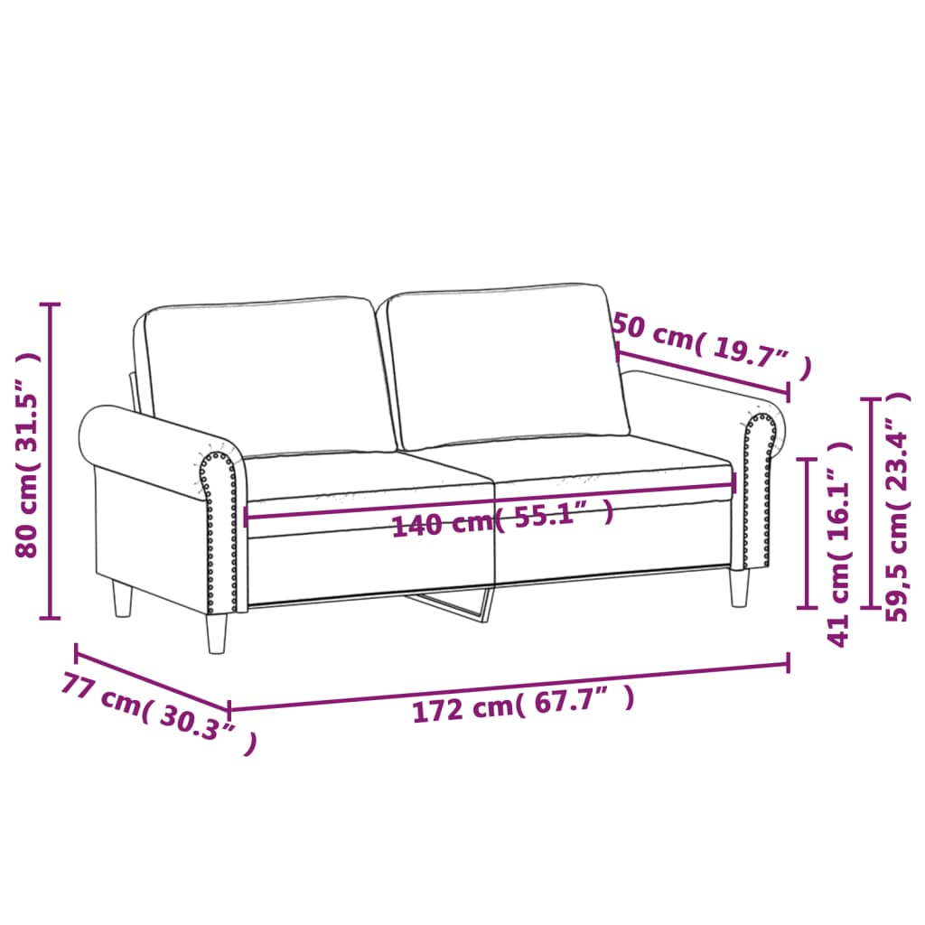 vidaXL Sofa Chair Accent Upholstered Club Armchair for Living Room Velvet-72
